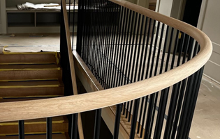 Wooden Staircase Iron Rails