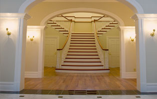 Wooden Staircase Iron Rails