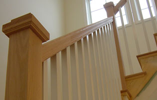 Wooden Staircase Iron Rails