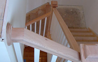 Wooden Staircase Iron Rails